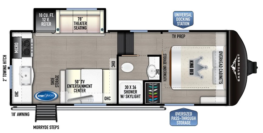 2024 EAST TO WEST RV TANDARA 22RK, , floor-plans-day image number 0